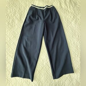 OAK + FORT Navy Trousers with White Accent